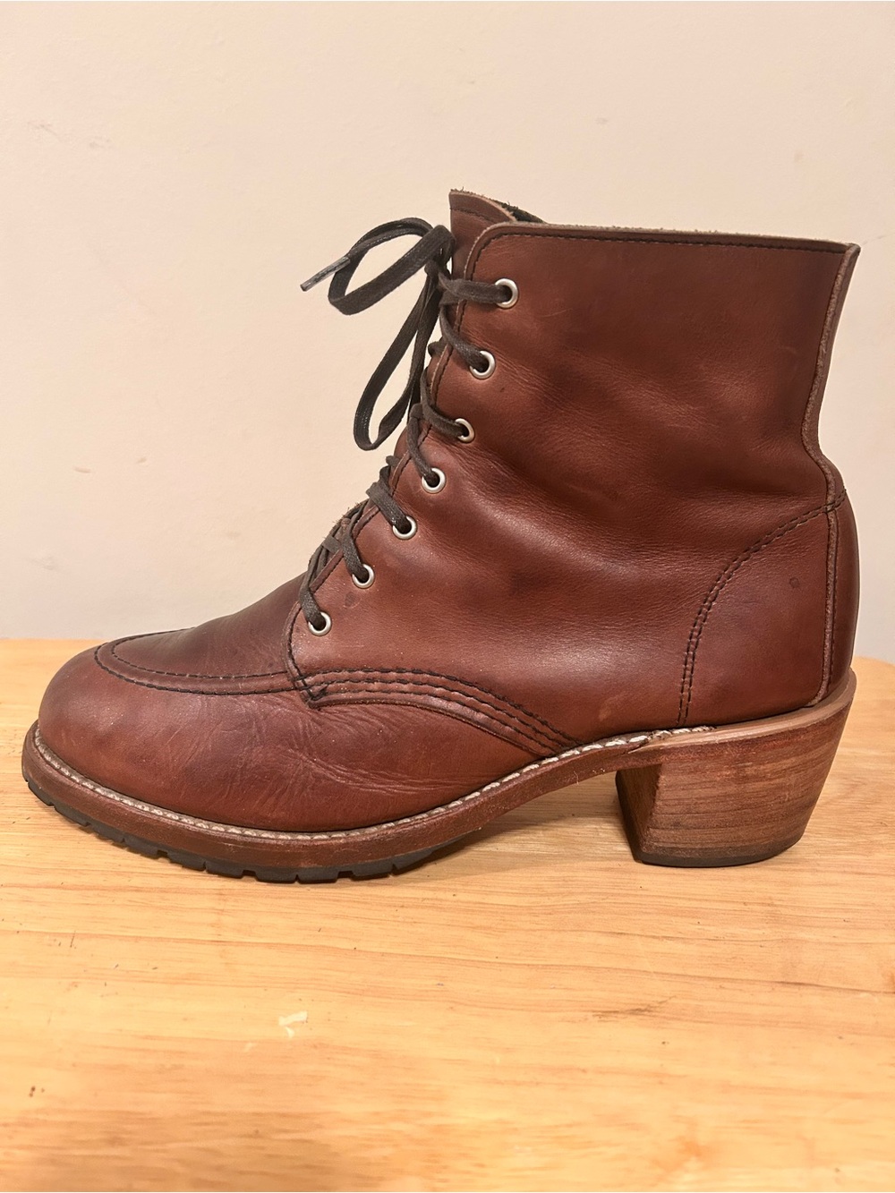 Red Wing Clara 3406 Heeled Boot in Amber Harness Leather Women’s Boots Size 10B - Picture 4 of 11